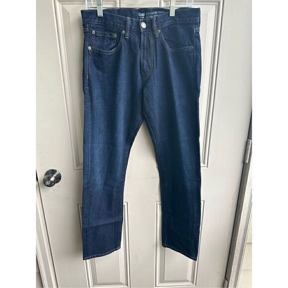 GAP Men's Coupe Standard Mid-Wash Mid-Rise Tapered Straight Leg Jeans Size 30/32 - Picture 1 of 5